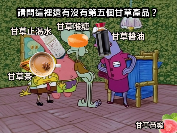 甘草製產品很多的示意圖